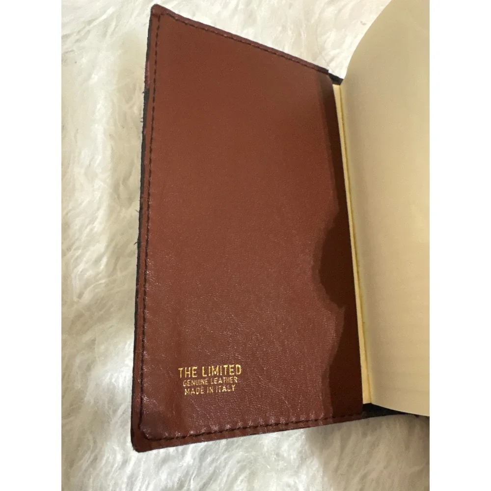 The Limited Vintage Black Leather Pocket Organizer Address Book Memo Made Italy